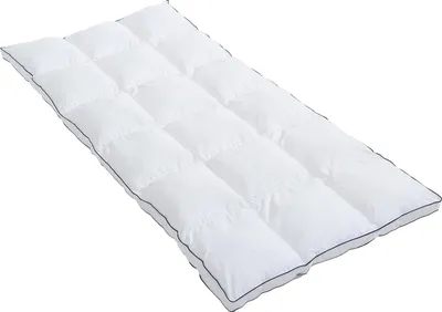 Produktbild von Anti-Milben-Matratzenauflage für 1 Person - 90 x 190 cm - Satinbezug 120 Fäden/cm2 - Füllung 1000 gr/m2 - Weiß mit blauer Ziernaht - PRESTIGIA von Palacio