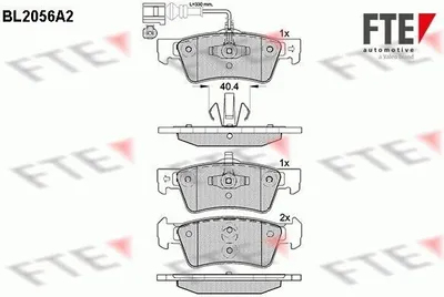 Produktbild von FTE Bremsbeläge Satz Hinten Bremsklötze für VW Transporter V Bus (7HB, 7HJ, 7EB, 7EJ, 7EF, 7EG, 7HF, 7EC) 9010640