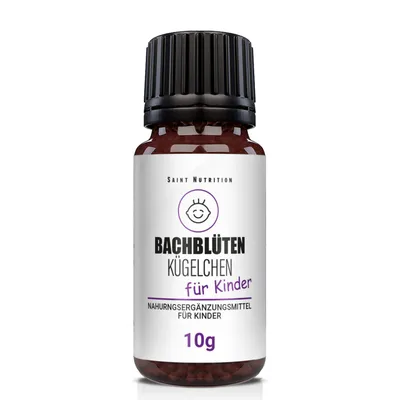 Produktbild von Saint Nutrition® Bachblüten Kügelchen | für Kinder - unterstützt gegen innere Unruhe & Stress – in stressigen Momenten – Nervosität und Ängsten