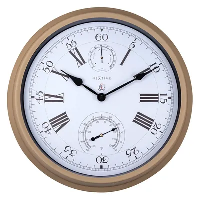 Zdjęcie produktu dla NeXtime Hyacint, Ściana, Zegar mechaniczny, Okrągły, Brązowy, Metal, Metal