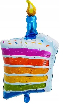 Produktbild von Kuchenfolienballon mit Kerze, 55x93cm, 1 Stk.