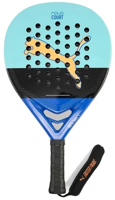 Immagine prodotto di Scarpe Puma Nova Padel Court, modello "Safe Lake-PUMA Black-Vivid Blue-Heat Fire", unisex