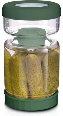 Immagine prodotto di Barattolo per sottaceti, capovolgibile, 1 litro, con filtro, a prova di perdite, colore verde