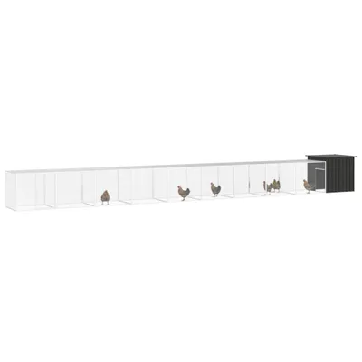 Zdjęcie produktu dla vidaXL Klatka dla kurczaka antracyt 1000x91x100 cm Stal ocynkowana