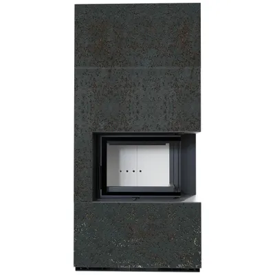 Produktbild von Kaminbausatz KRATKI FLOKI BOX rechts 8 kW Ø 160 Quarzsinter OXIDE NERO