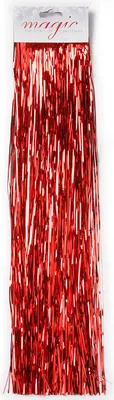 Produktbild von Lametta glatt 50 cm | Glanz Rot | Klassisches Baum Lametta