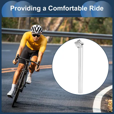 Image de Tige De Selle De Vélo 30,9X350Mm Tube De Selle De Selle De Vélo En Alliage D'Aluminium Ton Argent Angle Réglable