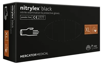 Produktbild von Mercator NITRYLEX L NITRIL-Handschuhe 100 Stück schwarz