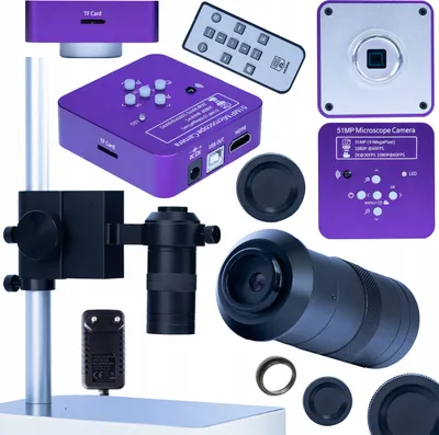 Obrázok produktu pre Rosfix Sada Puppis Pink PRO 3 v 1 – Digitálna Mikroskopická Kamera 51MP HDMI/USB + 100x Objektív s Bajonetom C + Hliníkový Statív Atď.