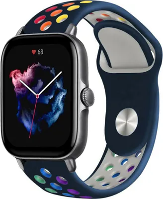 Produktbild von Strap-it Amazfit GTS 3 Sportarmband (Dunkelblau/bunt)