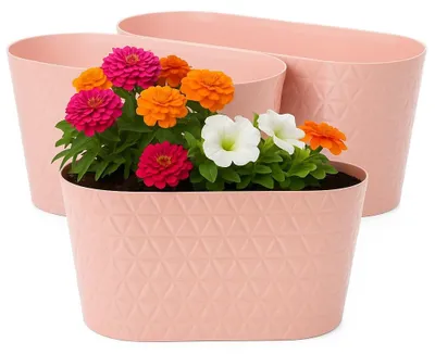 Obrázok produktu pre Oválne kvetináče – ružové, 23 cm – vhodné na bylinky a sukulenty