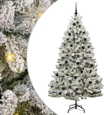 Obrázek produktu pro vidaXL Umělý vánoční stromek zelený a bílý 210 cm z PVC a kovu