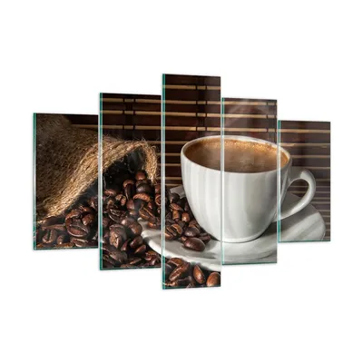 Produktbild von Bilder auf glas - Aroma Kaffee Getreide - 150x100cm - Glasbilder - Wandbilder - Kunstdruck - zum Aufhängen bereit - Wanddekoration aus Glas - Glas Bilder - Wandbild auf Glas - GEA150x100-2382