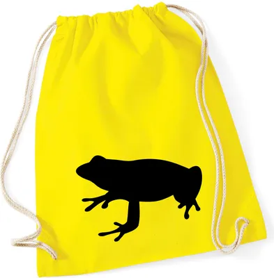 Produktbild von Huuraa Turnbeutel Frosch Kröte Silhouette 12 Liter Yellow Baumwolle Rucksack Geschenkidee