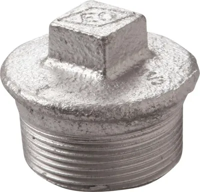 Image de Temperguss Stopfen Nr. 290 verzinkt, mit Rand 11/4"