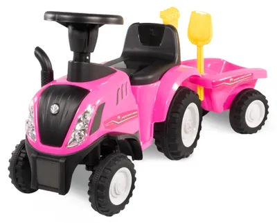 Productafbeelding van Glijauto kinderen - Met aanhanger - Roze - Geschikt van 1 tot 3 jaar