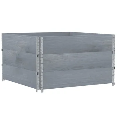 Produktbild von vidaXL Pflanzkasten Grau 100x100 cm Massivholz Kiefer