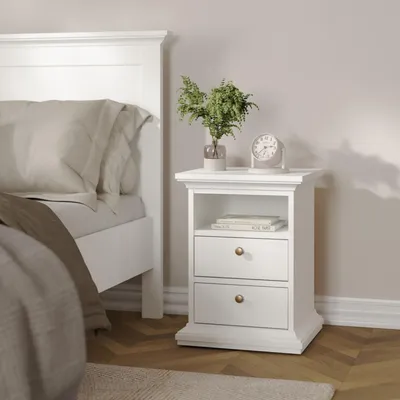 Image de Table de nuit Venedig Table de chevet Table d'appoint Table de chevet blanche