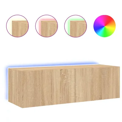 Obrázek produktu pro Nástěnná TV skříňka s LED osvětlením dub Sonoma 100x35x31 cm