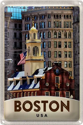 Produktbild von Blechschild Reise 40x30cm Amerika USA Boston Architektur