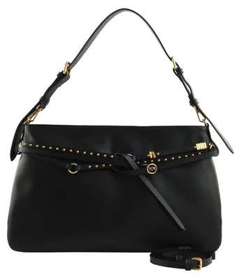 Produktbild von PINKO Umhängetasche Schultertasche Belt Bag Big Vitello Morbido Black - Antique Gold schwarz