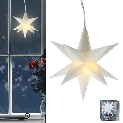 3D LED Weihnachtsstern 12 Zacken Ø11 cm Timer warmweiß