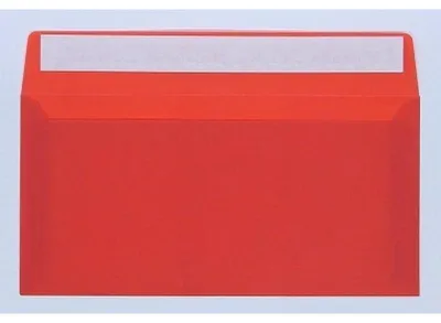 Produktbild von Briefumschläge Offset transparent DINlang 100g/qm HK VE=100 Stück intensivrot
