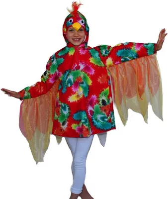 Papagei Kostüm Polly für Kinder Gr. 104-110 Vogel Tierkostüm SALE Fasching Karneval Mottoparty