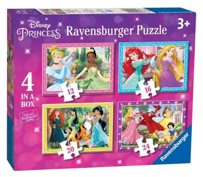 Productafbeelding van Ravensburger 7397 Disney Prinsessen, set van 4 puzzels met 72 stukjes, geschikt voor jongens en meisjes, Disney-klassiekers, vanaf 3 jaar