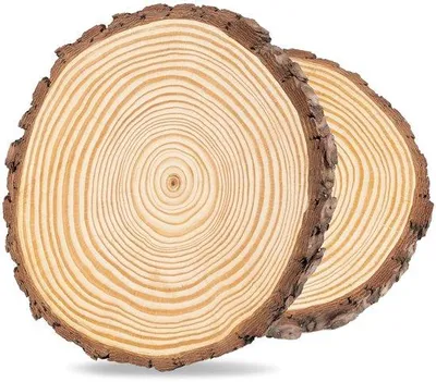 Immagine prodotto di 2 tavole di legno rotonde naturali da 20-22 cm - spessore 20 mm - Arredamento fai da te, artigianato, matrimoni, decorazioni natalizie, tavola di legno