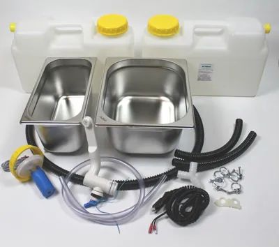 Immagine prodotto di 12V mini cucina vendita kit stand lavello 325x265x150x 325x176x150 doppia vasca