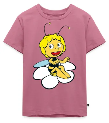 Produktbild von Spreadshirt Biene Maja Sitzt auf Blume Kinder Premium T-Shirt, 134/140 (8 Jahre), Mauve
