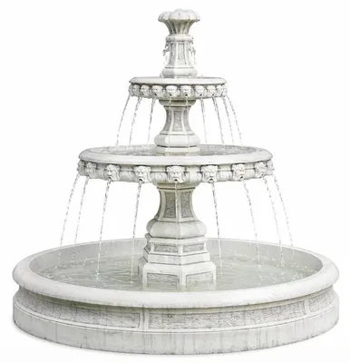 Zdjęcie produktu dla Casa Padrino – barokowa fontanna ogrodowa, biała, Ø 113 x wys. 107 cm