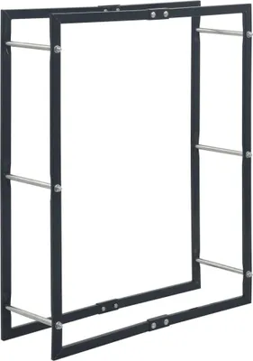 Produktbild von vidaXL Brennholzregal Schwarz 80×25×100 cm Stahl