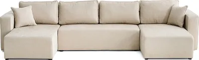 Image de Best Mobilier Topaze - canapé panoramique - 7 places - convertible avec coffre - en tissu , Beige