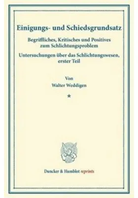 Immagine prodotto di Einigungs- und Schiedsgrundsatz.