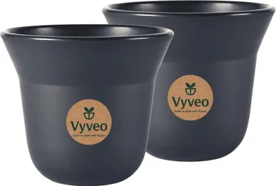 Zdjęcie produktu dla Vyveo – doniczka Aalta – zestaw 2 sztuki – czarna – 15 x 13