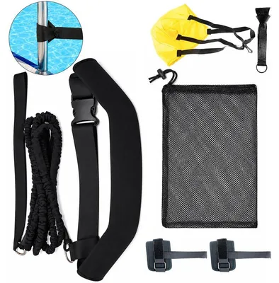 Produktbild von Schwimmtrainingsset 4m Swim Tether, stationäres Schwimmtraining mit Neopren Schwimmgürtel, Widerstandsband für Pool Training & Aquafitness