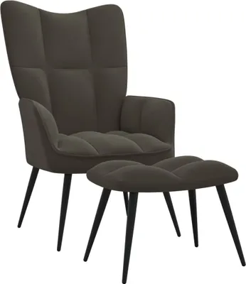 Obrázok produktu pre VidaXL 328085, Zamat, Šedá, Pena, 610 mm, 700 mm, 965 mm