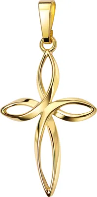 Produktbild von JEVELION Kreuz-Anhänger mit Infinity Symbol für Damen, Herren und Kinder als Kettenanhänger Gold-Kreuz 333 Gold 8 Karat mit Schmuck-Etui