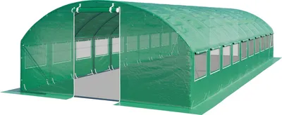 Produktbild von TOOLPORT Foliengewächshaus Gewächshaus 4x10m stabil & langlebig mit Fenster - reißfeste PE Plane 180g/m² grün transparent