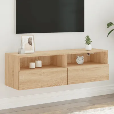 Imagen del producto de Maison Exclusive - Mueble de pared para televisión, roble Sonoma, 100x30x30 cm, material de madera