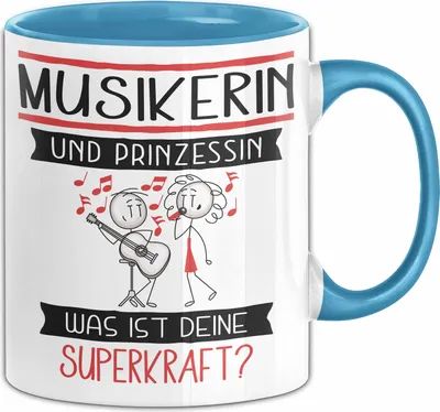 Produktbild von Musikerin Und Prinzessin Tasse Geschenk Für Eine Musikerin Geburtstag Was Ist Deine Superkraft (Blau)