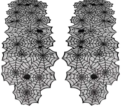 Halloween Tischläufer Spinnennetz 45x180 cm 2 Stück