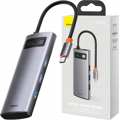 Image de BASEUS adapter HUB 5in1 Type C CAHUB-CX0G 0,15 m gray
