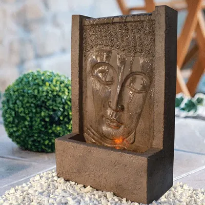 Produktbild von HEISSNER 016580-00, Braun, Gartenbrunnen, Polystone, LED, 1 Glühbirne(n), 350 l/h