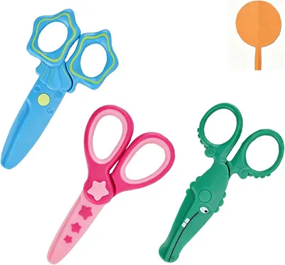 Produktbild von Kindersicherheitsmesser, 3 Stück, Papierschere mit Kunststoffklingen, Schere für Kleinkinder, Anfängerschere