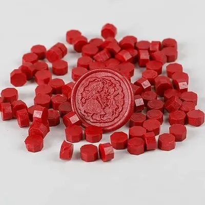 Imagen del producto de 200 sellos de cera octogonales de varios colores: perlas de cera vintage para invitaciones de boda y sobres, sellos de cera tipo estampilla