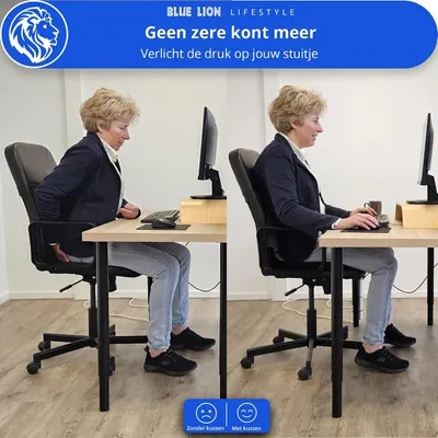 Obrázek produktu pro Ortopedický sedák, ergonomická paměťová pěna, vhodný pro auto i kancelář, snižuje tlak