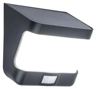 Imagen del producto de LUTEC Lámpara de pared LED solar, 5000 K, 8W, con sensor de movimiento, IP54, color antracita